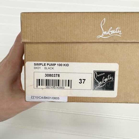 Christian Louboutin Simple Black Nappa Leather Pumps 100 Round Toe Heels 37 - Picture 10 of 11